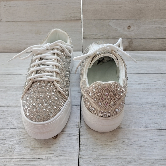 CORKYS- BEDAZZLE CLEAR RHINESTONE SNEAKERS - Picture 5 of 7
